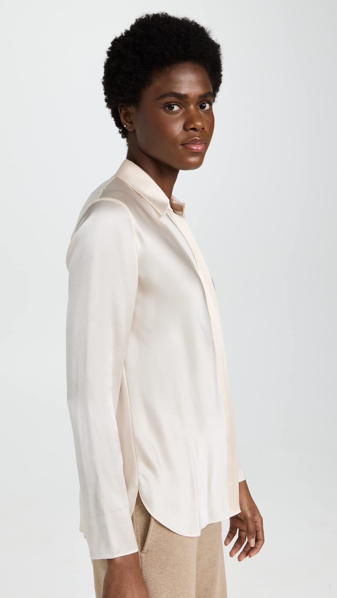 Vince Women's Bias Button Down Shirt - Elegant Casual Blouse for Work & Everyday Wear | Perfect for Office, Date Night & Weekend Outfits