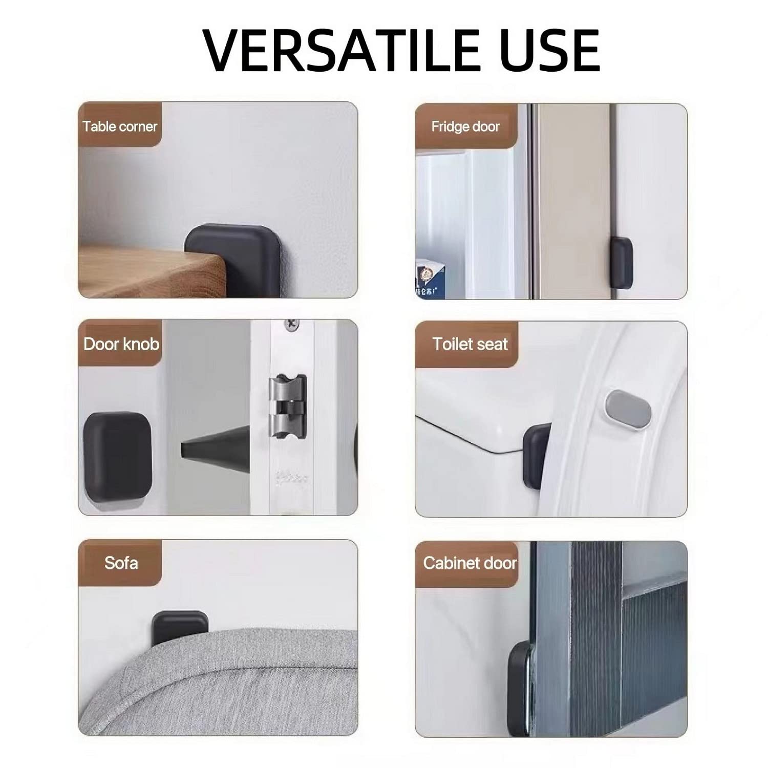 Silicone Door Stopper - Wall Protector for Home & Office (White, Gray, Black) - Prevents Wall Damage