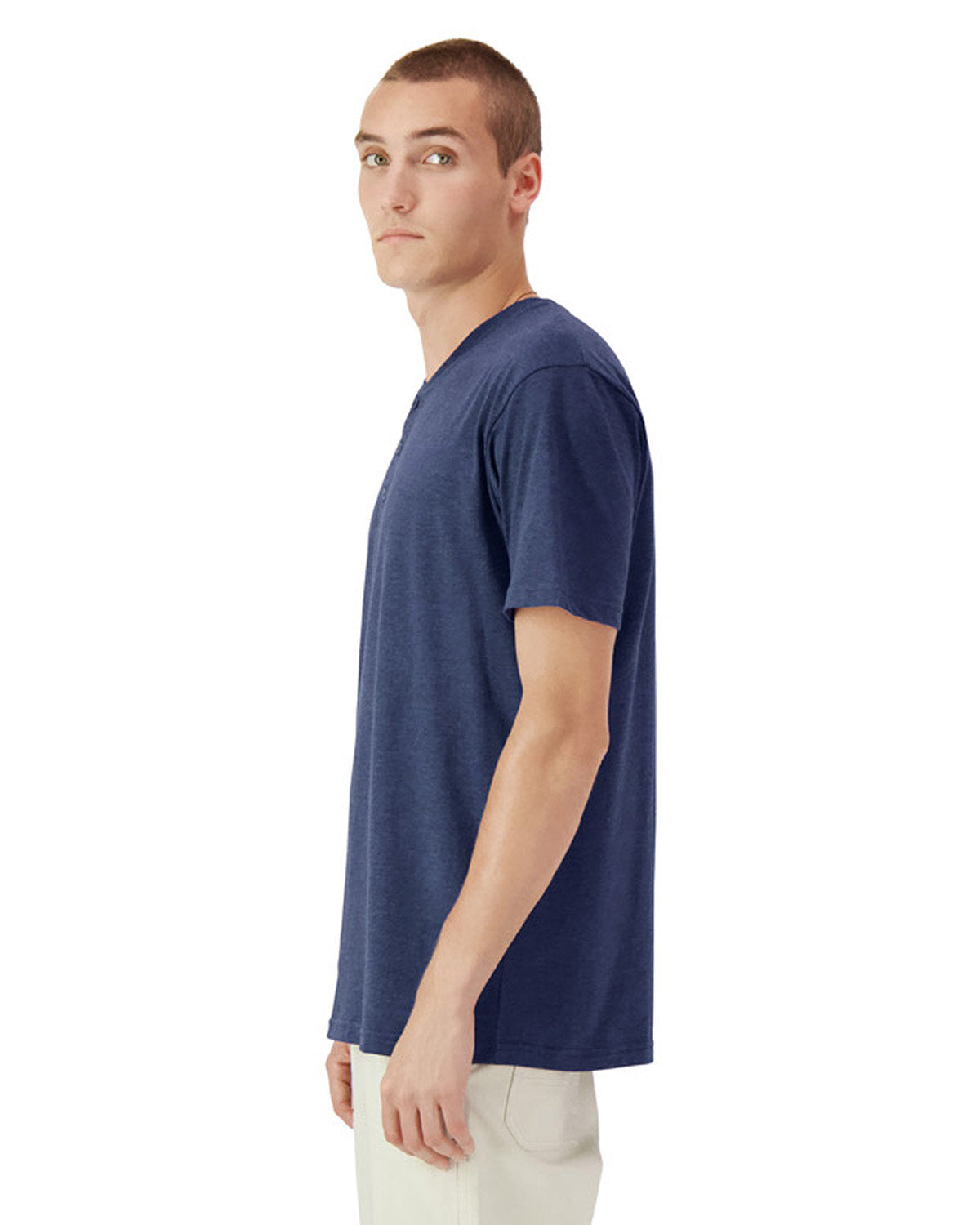 American Apparel 2004CVC Unisex Henley T-Shirt - Soft Cotton Blend Crew Neck Tee for Men & Women | Perfect for Casual Wear, Layering & Everyday Comfort