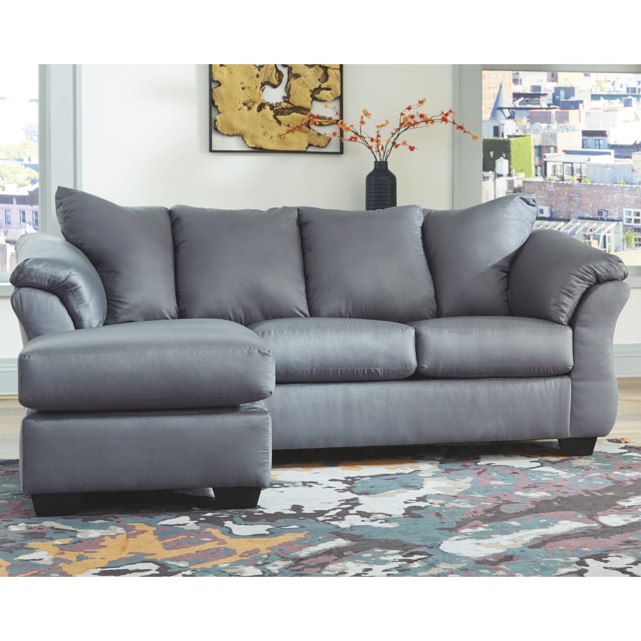 Darcy Sofa Chaise - Modern Sectional Couch with Chaise Lounge for Living Room, Home Theater & Family Room Comfort