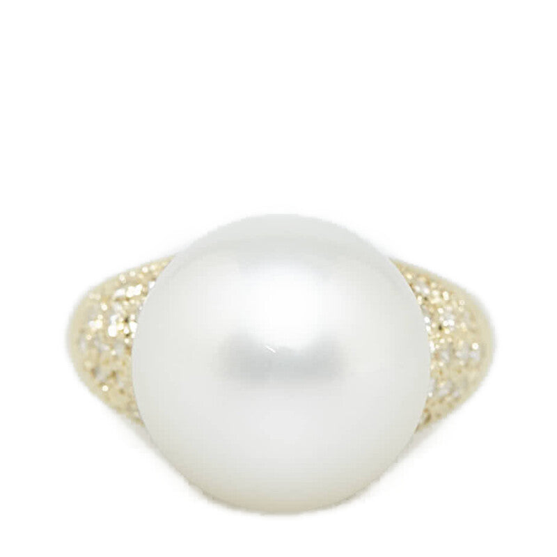 18K Gold Diamond Pearl Ring for Women - Elegant Bridal Wedding Engagement Jewelry Gift - Perfect for Anniversaries, Proposals & Special Occasions