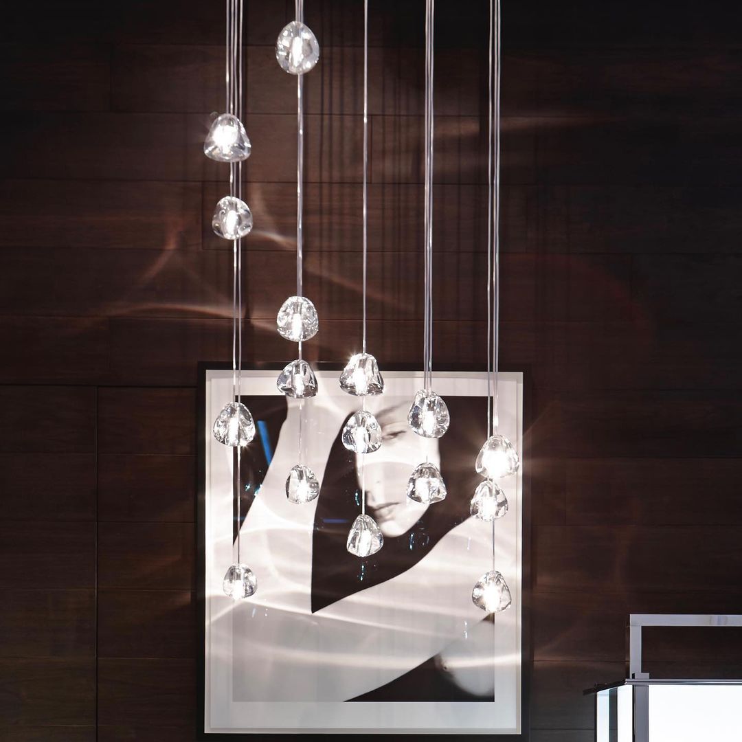 Elegant Crystal Pendant Light - Modern Chandelier for Dining Room, Bedroom & Living Room Decor - Dimmable LED Hanging Lamp for Home & Office Lighting