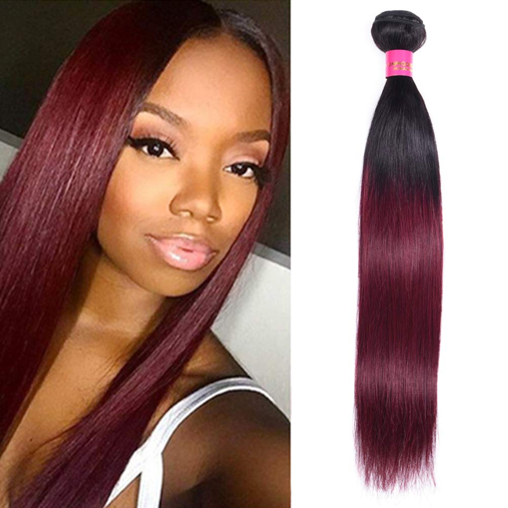 WOME Ombre Burgundy Peruvian Human Hair Bundles 24