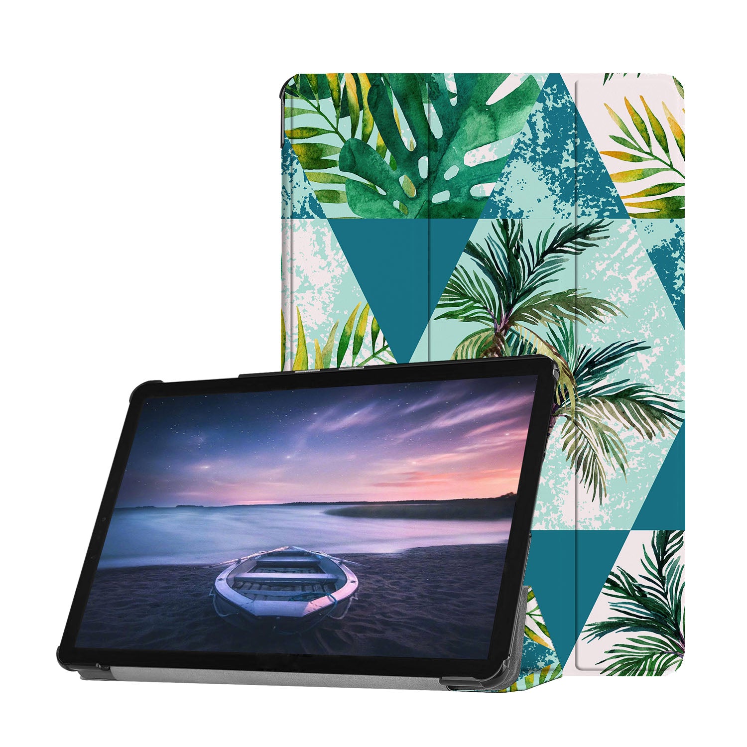 Samsung Tablet Case with Tropical Leaves Design - Slim Protective Cover for Samsung Galaxy Tab A/S6/S7/S8 - Perfect for Travel, Work & School