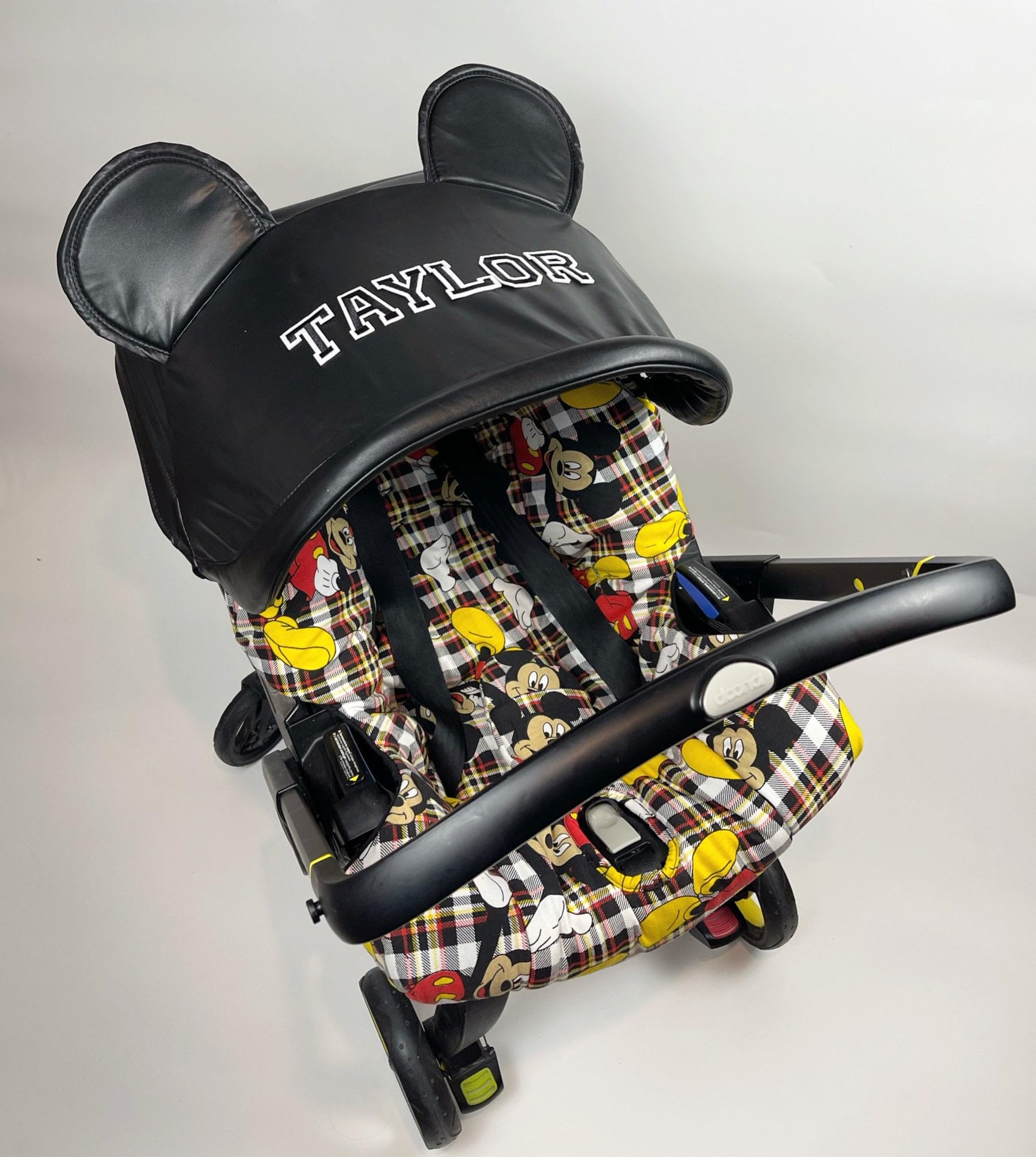 Stylish Tartan Black Baby Boy Car Seat Cover Set | Compatible with Doona Stroller & Infant Car Seats | Perfect Gift for Expecting Moms & Newborns | Soft Purple Fabric for Comfort | Ideal for Travel, Shopping & Daily Outings