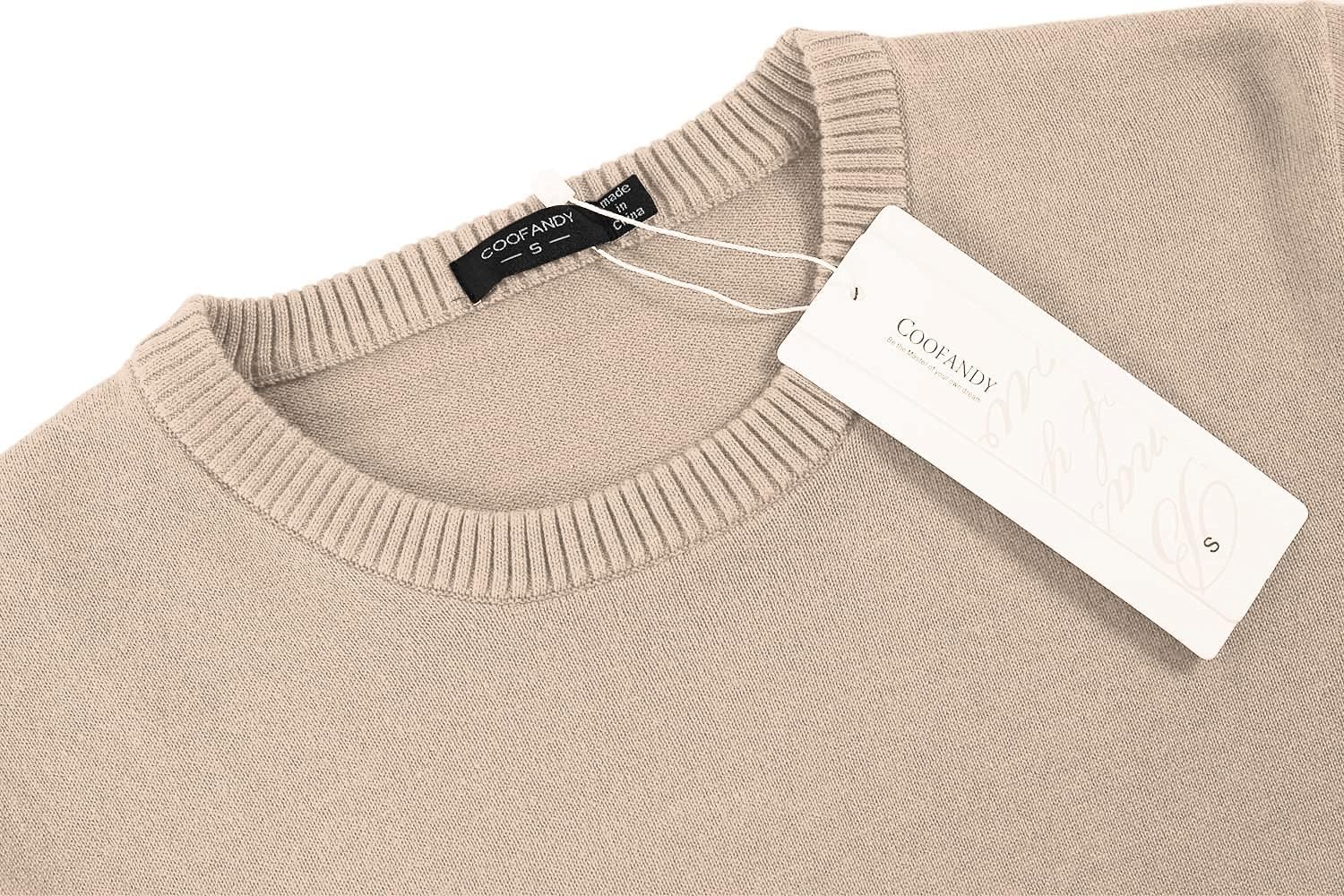 COOFANDY Men's Slim Fit Lightweight Knit Crew Neck Sweater - Casual & Dressy Pullover for Office, Date Night & Fall Layering