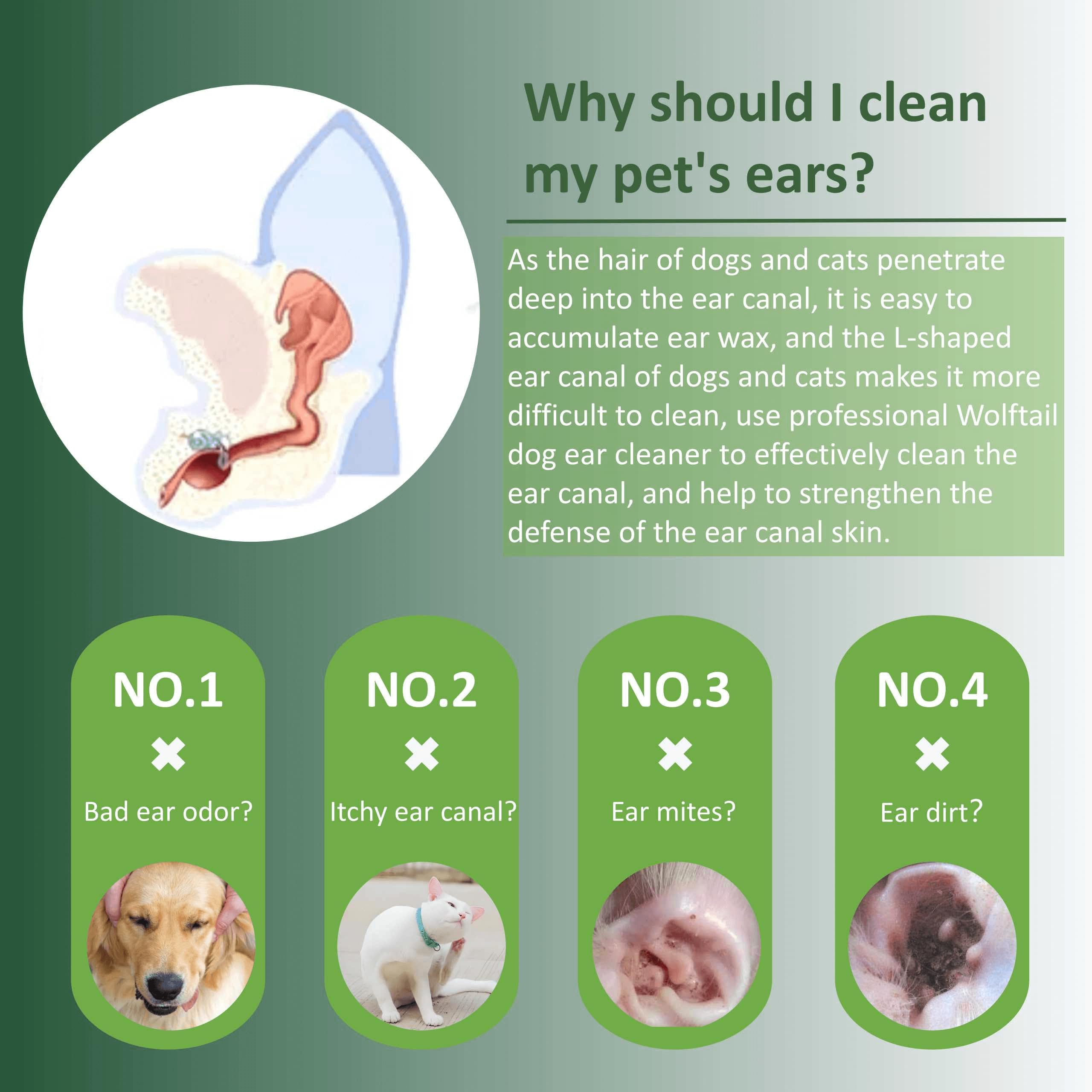 Gentle Dog & Cat Ear Cleaner Solution - Soothes Itching, Reduces Inflammation, Removes Wax & Odor - 4 Fl oz - Perfect for Regular Pet Ear Care & Grooming Routine