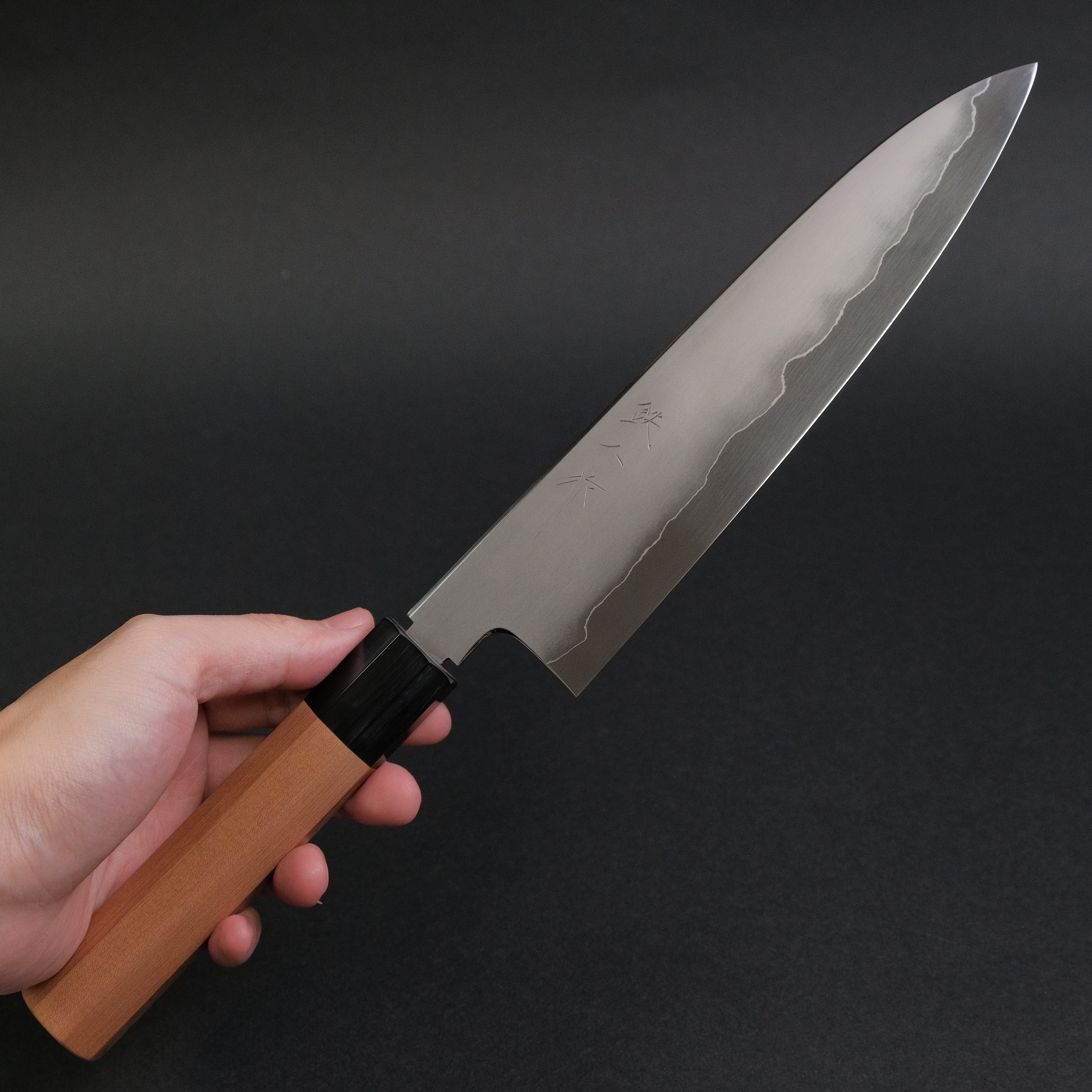 Tetsujin Silver #3 Kasumi Gyuto 210mm Japanese Chef Knife with Yakusugi Cedar Handle - Professional Kitchen Knife for Sushi, Meat Cutting and Precision Cooking