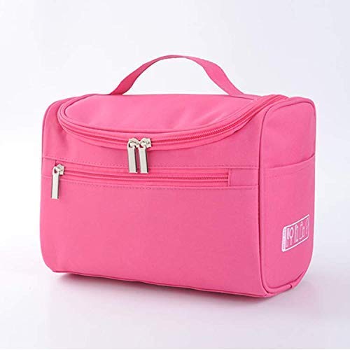 Coskira Waterproof Makeup Bag for Women - Travel Cosmetic Organizer with Brush Storage, Portable Toiletry Pouch for Gym, Vacation & Daily Use - Stylish Pink Beauty Accessories