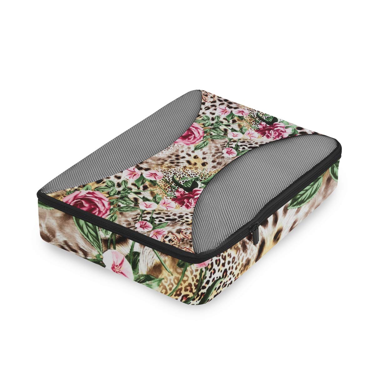 Animal Leopard Print Packing Cubes Set of 4 - Mesh Travel Organizers for Luggage & Suitcase Storage | Perfect for Vacation, Business Trips & Weekend Getaways