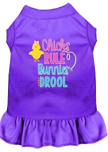 Chicks Rule Screen Print Dog Dress - Cute & Colorful Pet Outfits for Small & Medium Dogs - Perfect for Parties, Photos & Daily Walks