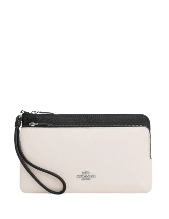 Coach Double Zip Wallet for Women & Men | Genuine Leather Crossbody Wallet | Perfect for Travel, Shopping & Everyday Use