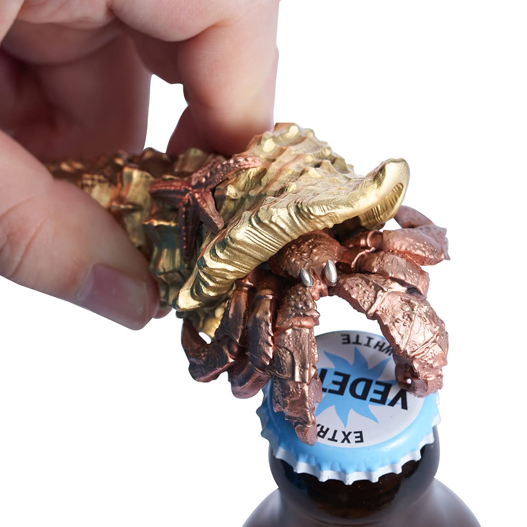 COPPERTIST.WU Hermit Crab Bottle Opener - Unique Brass & Copper Beer Opener for Men, Cool Bar Decor Gadget - Perfect for Beach Parties, BBQ Gatherings & Home Bars