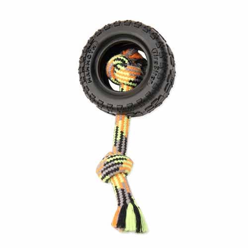 **Mammoth TireBiter II with Rope - Durable Chew Toy for Aggressive Chewers - Perfect for Large Dogs, Playtime & Training**