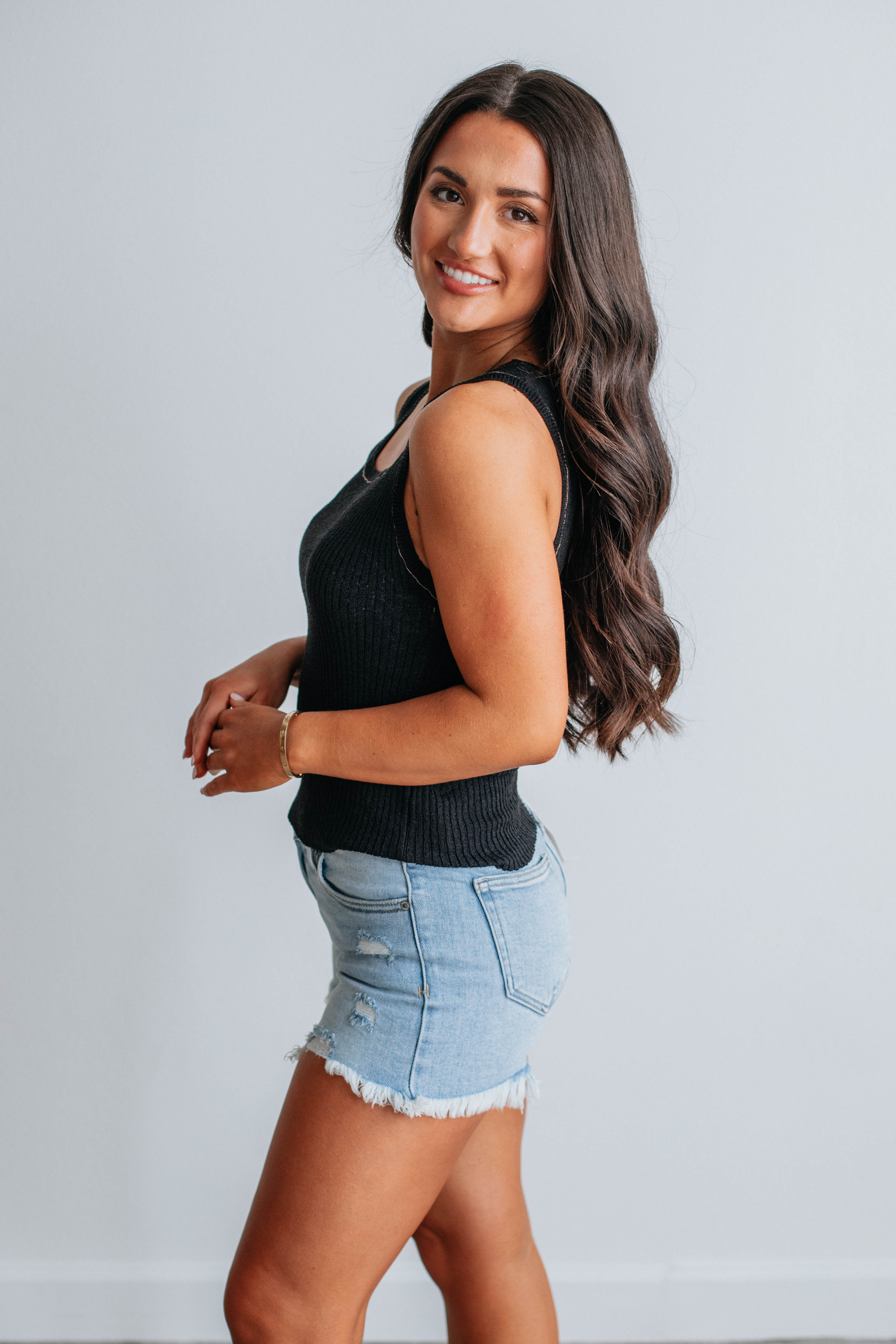 Aiden Knit Tank Top for Women - Soft & Comfortable Black Sleeveless Shirt - Perfect for Summer, Layering & Casual Outfits