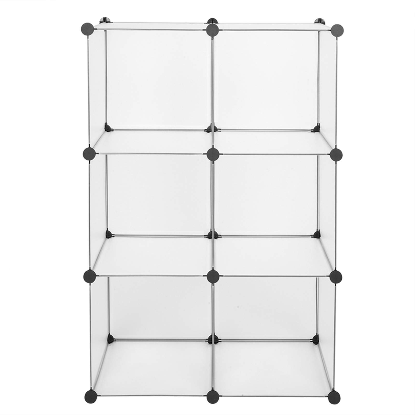 JASOYA 6-Cube Storage Organizer - DIY Closet Cabinet & Shelving Unit for Bedroom, Living Room, Office - Customizable Modular Design in White - Perfect for Clothes, Toys, Books & Home Organization