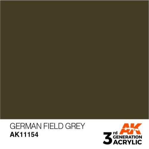AK Interactive AK11154 German Field Grey Acrylic Paint - 17ml Bottle (3rd Gen) - Premium Model Paint for Miniatures, Military Models & Historical Dioramas