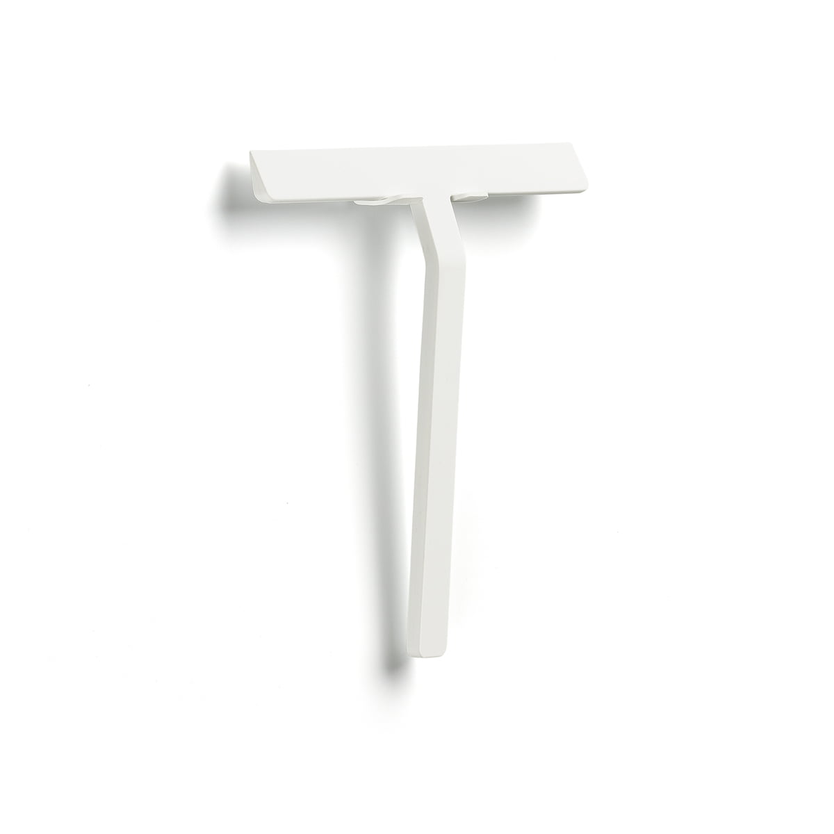 ZONE DENMARK Rim Shower Wiper with Holder - Small White Bathroom Accessory for Glass Door Cleaning & Water Spot Prevention - Perfect for Showers, Bathtubs, and Windows