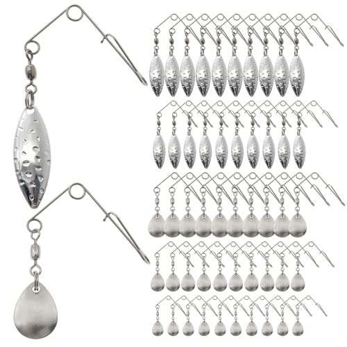 A: 50Pcs Spinnerbaits Smooth Spoons Kit