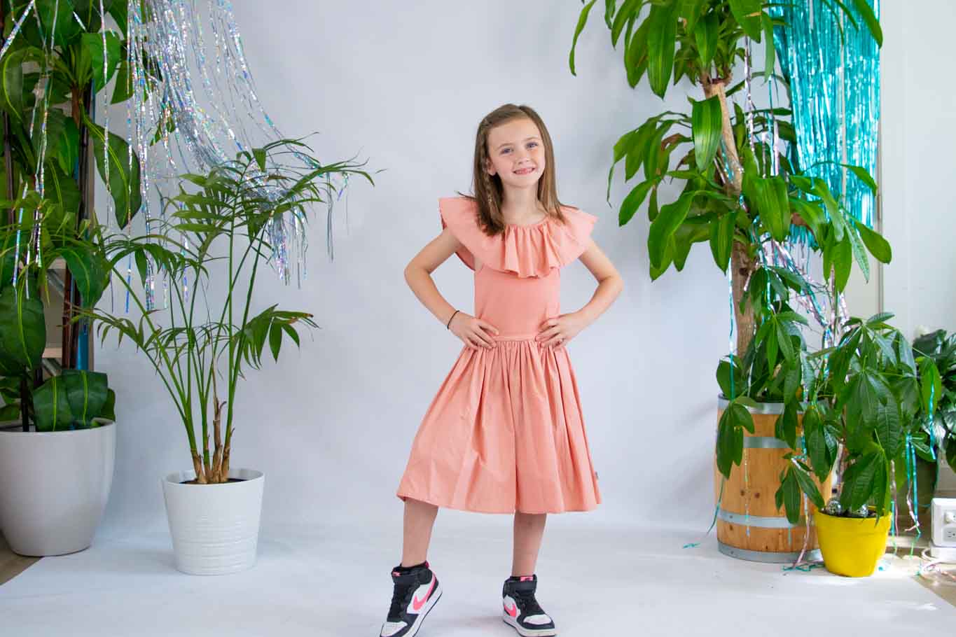 Christal Muted Rose Toddler Girl Dress - Soft Pink Floral Party Dress for Baby Girls, Perfect for Birthday Parties, Photoshoots & Special Occasions