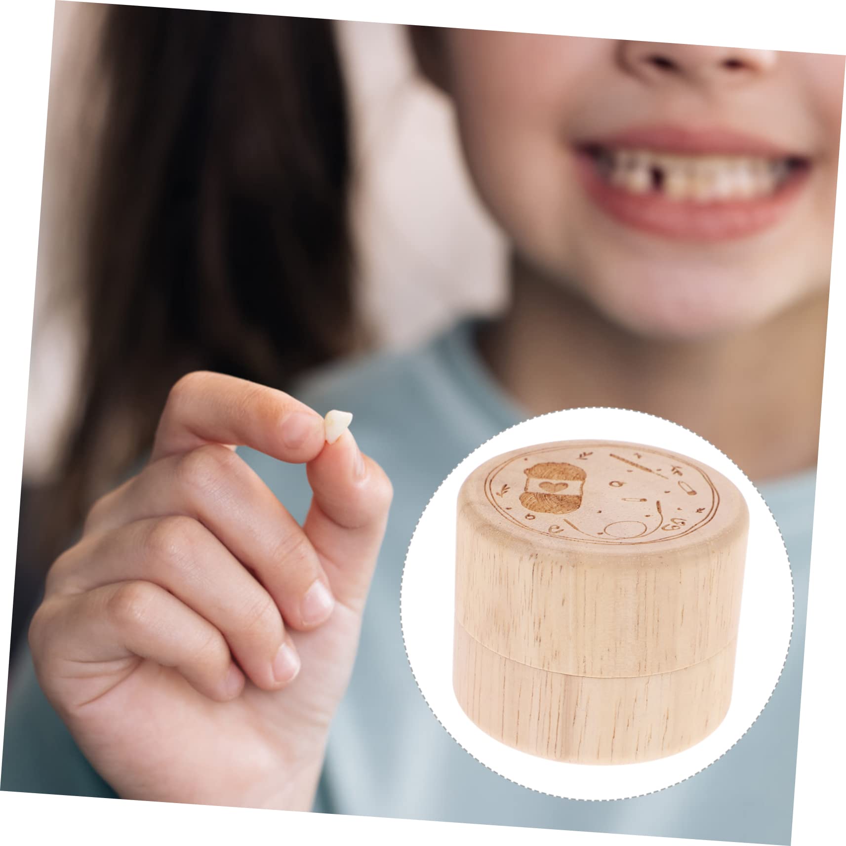 6 Pcs Wooden Teeth Storage Box - Tooth Organizer & Memorial Case for Baby Teeth, Keepsakes, and Dental Souvenirs - Perfect for Parents, Dentists, and Memory Preservation