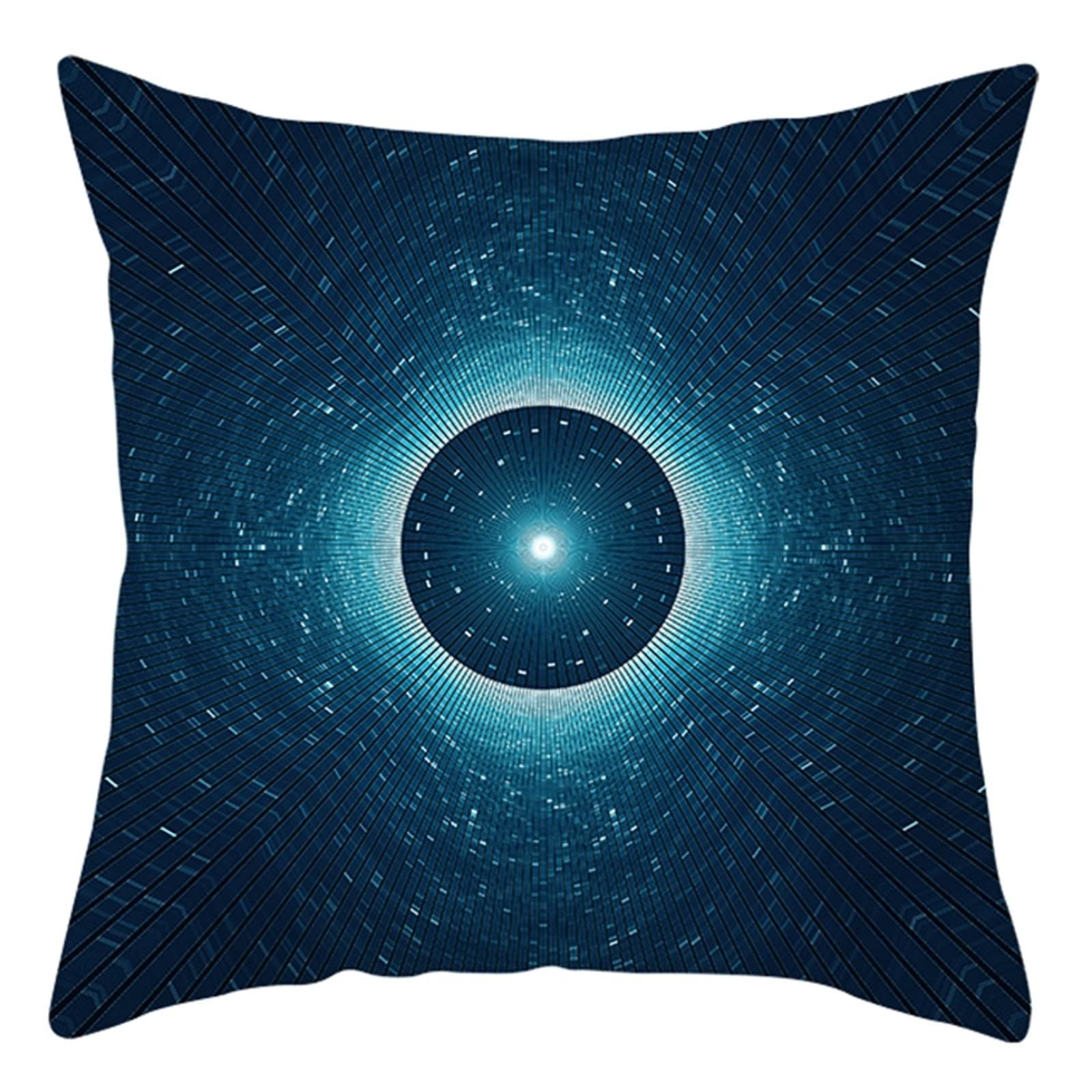 Hoisy Outdoor Cushion Covers - Waterproof Pillow Protectors 18x18 Inches Moon Dark Blue - Decorative Throw Pillow Cases for Sofa, Bed, Patio, Car & RV (Set of 2) - Perfect for Indoor & Outdoor Use