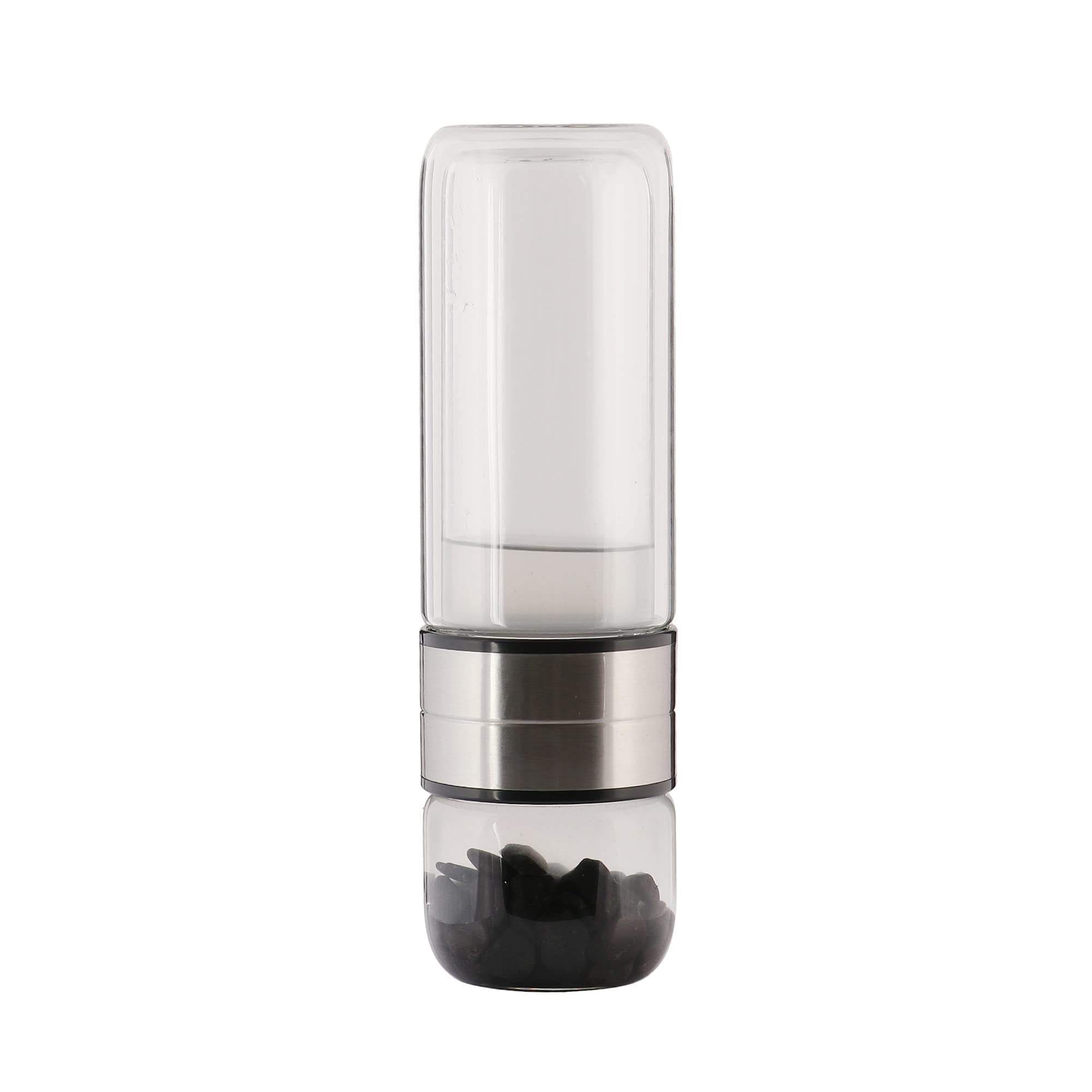 GEMHUB Crystal Water Bottle Set with Genuine Black Jade Gemstones | Gem Infused Water for Hydration & Wellness | Perfect for Home, Office, and Travel