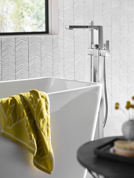 90 Degree Freestanding Bathtub Faucet - Chrome Finish S905 by Moen | Perfect for Modern Bathroom & Spa Retreats