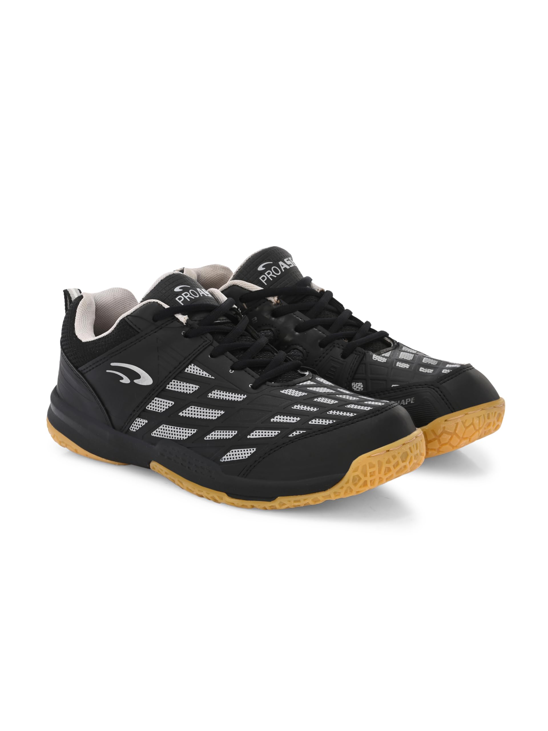 Pro ASE Non-Marking Badminton Shoes - Lightweight & Durable Indoor Court Shoes for Squash, Table Tennis, Pickleball | X-Cushion Technology, Active Grip Sole, Toe Assist | Men's & Women's Unisex Sports Shoes in Blue & Black | Perfect for Gym, Training & Competitive Play