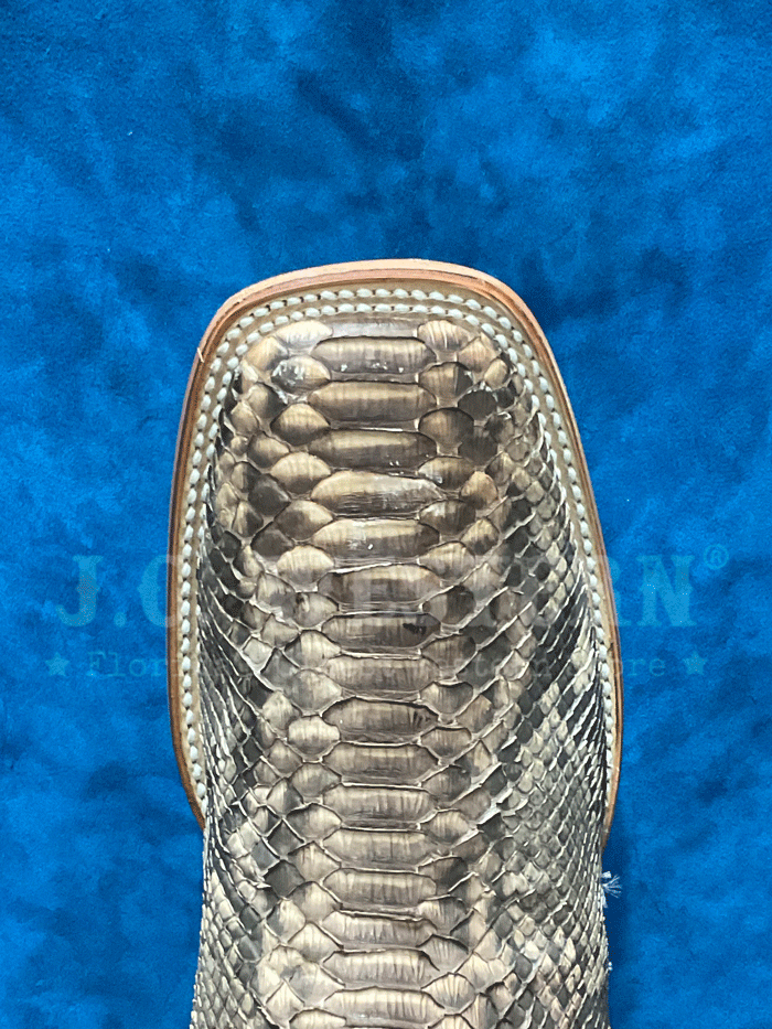 Men's Corral A4499 Western Boots - Genuine Python & Lamb Leather with Embroidery, Square Toe, Brown - Perfect for Rodeo, Country Dancing & Cowboy Fashion