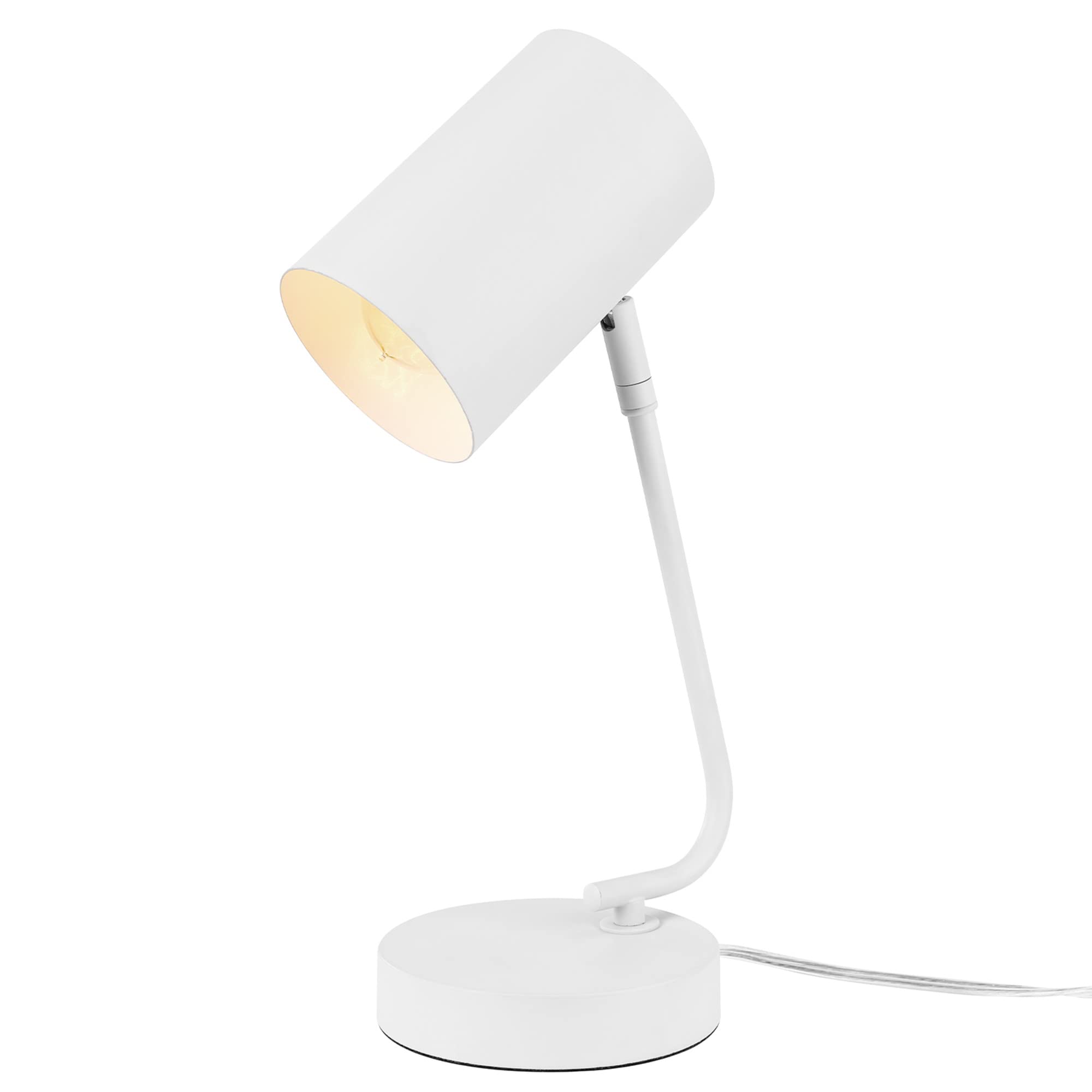 Globe Electric 52222 15-Inch Adjustable Desk Lamp with On/Off Switch - Matte White Home Office Lighting for Study, Reading & Workspace Décor | Modern Accent Lamp for Bedroom, Living Room & Office Improvement