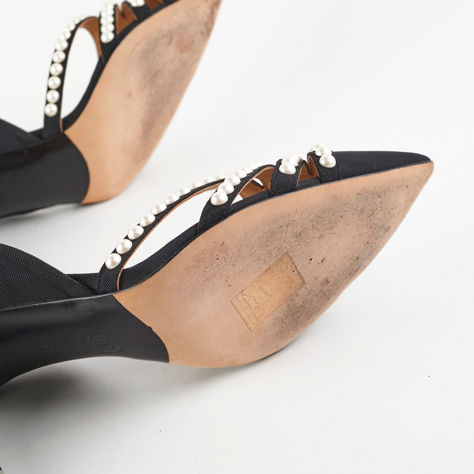Chanel Black Pearl Heels Women's Size 36 - Luxury High Heel Pumps for Evening Parties, Weddings & Formal Events