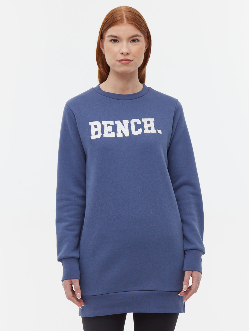 Urlenne Collegiate Logo Crew Neck Sweatshirt Dress - Women's Casual Pullover Hoodie for School Spirit & Game Day Outfits