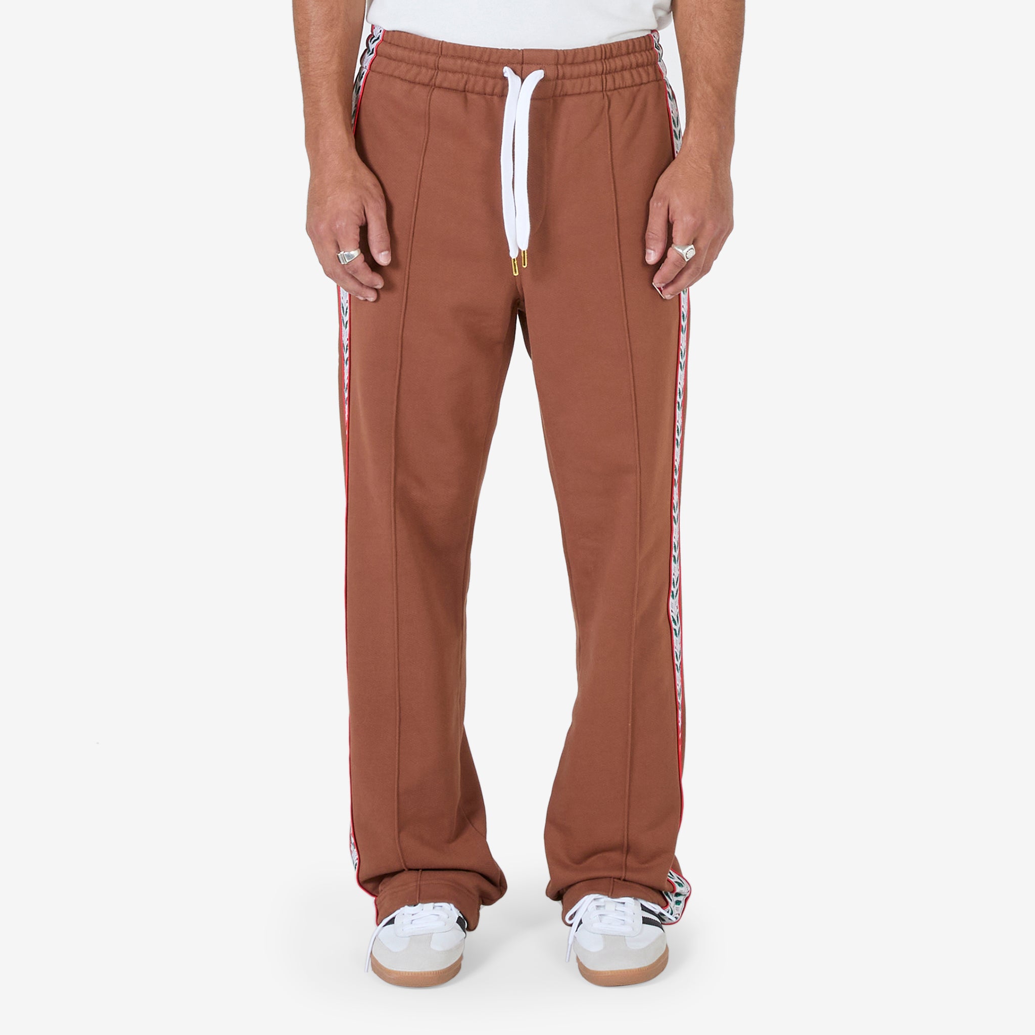 Motosport Laurel Tape Jogger Pants - Brown Athletic Running Pants for Men & Women - Perfect for Jogging, Gym Workouts and Outdoor Sports