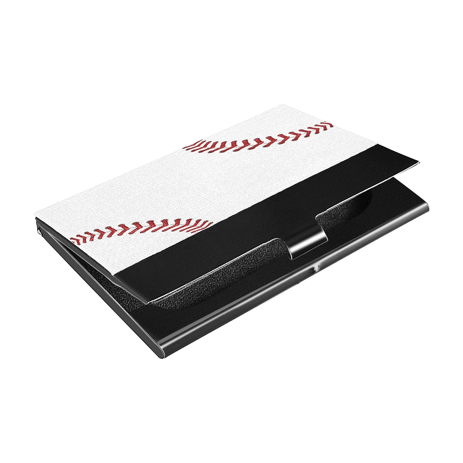 Premium STAYTOP Baseball Laces Business Card Holder - Luxury PU Leather & Stainless Steel Multi Card Case Wallet for Men & Women - Ideal for Business Meetings, Networking Events & Professional Use