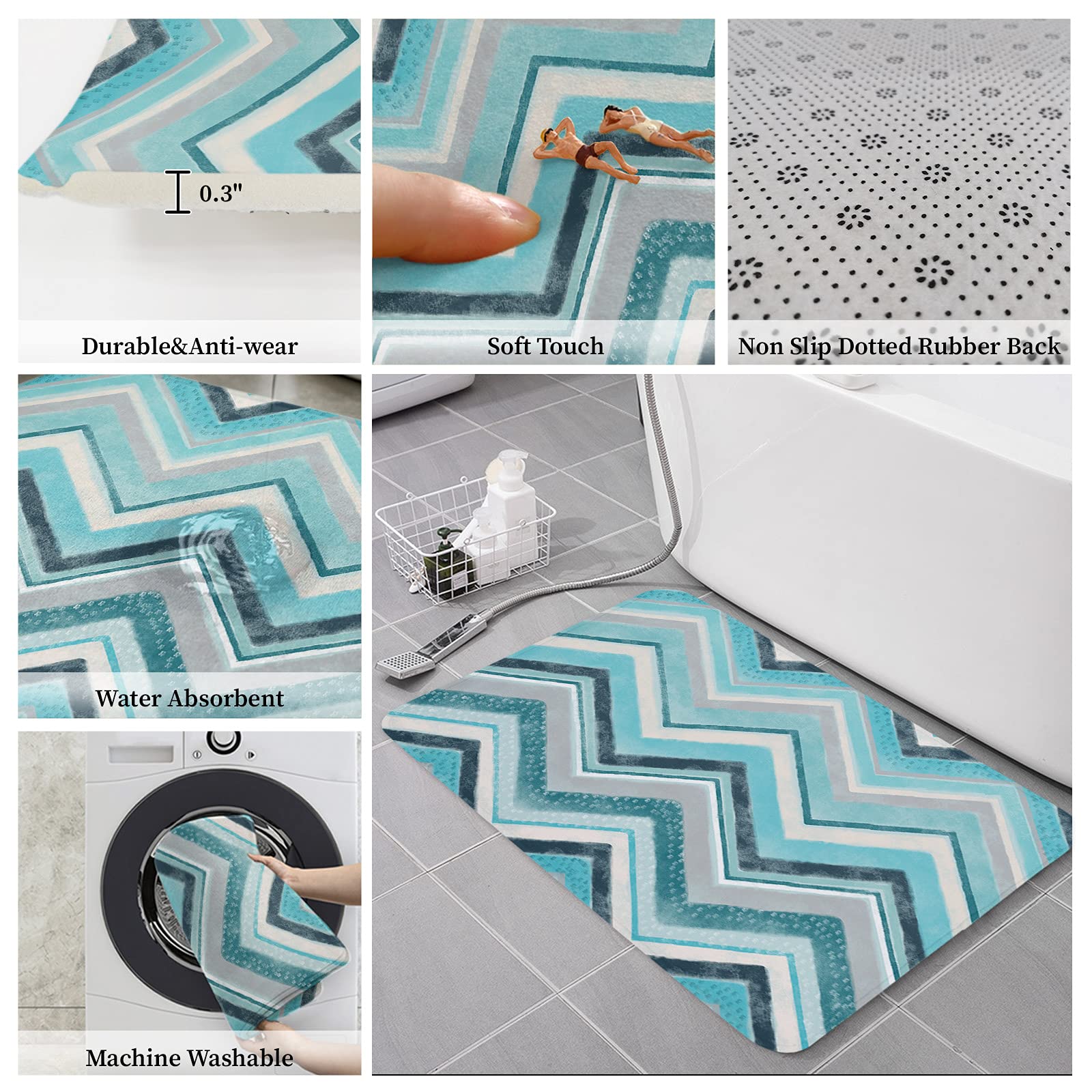 18x30in Outdoor Rug - Absorbent Low Profile Mat for Bedroom, Kitchen & Bathroom | Home Decor