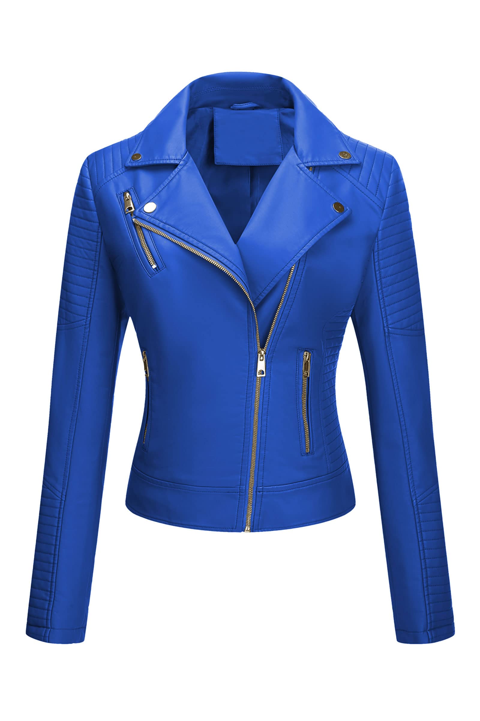 Bellivera Women's Faux Leather Jacket - Lightweight Casual Motorcycle Coat | Trendy Spring 2025 Outerwear for Street Style & Daily Wear