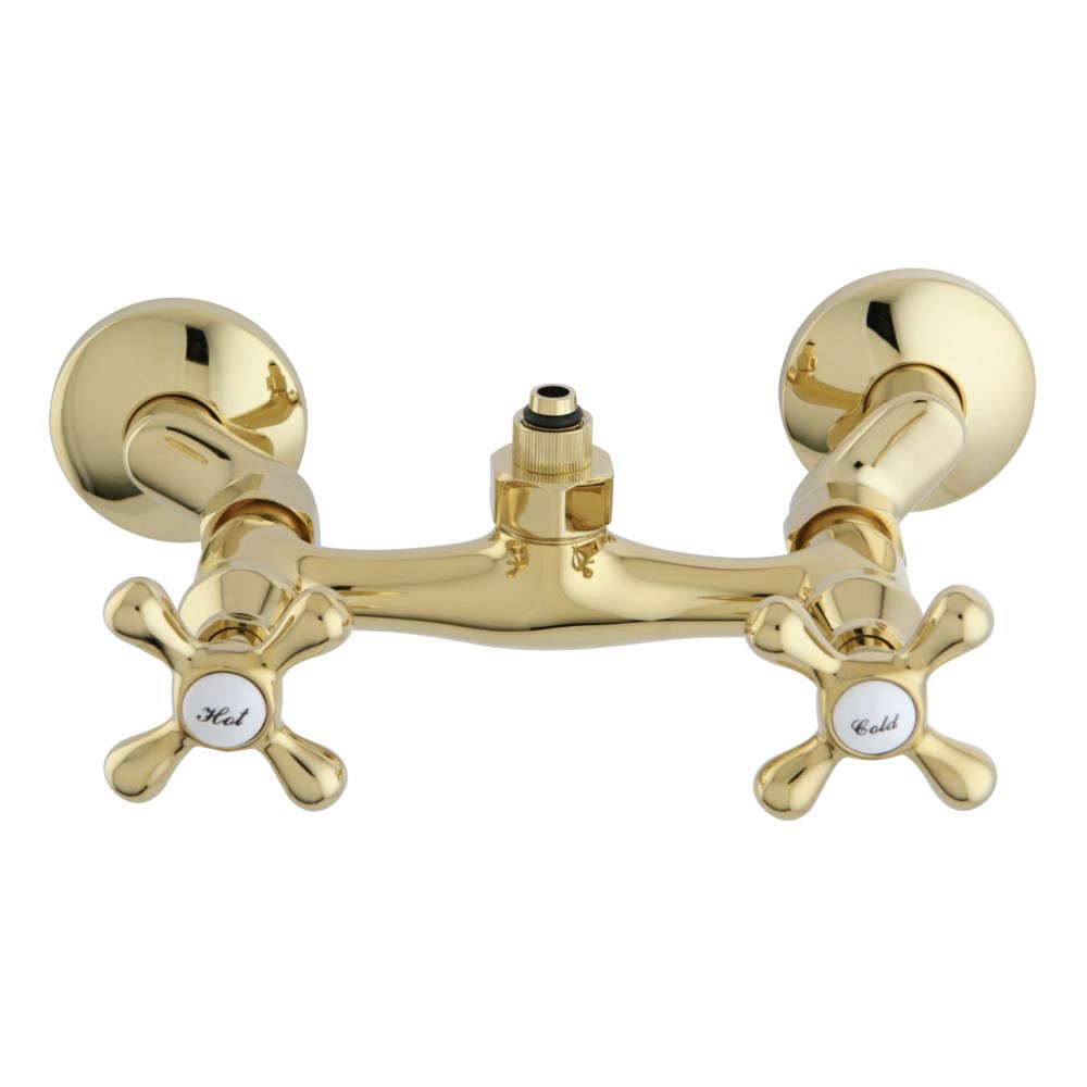 Kingston Brass CC2132 Vintage Wall Mount Tub Faucet with Riser Adapter - Polished Chrome Finish | Perfect for Classic Bathroom Renovations & Clawfoot Tub Installations