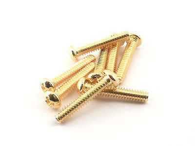 Gold Roundhead Pickup Mounting Screws - Perfect for Guitar, Bass & Instrument Hardware Installation & Repair