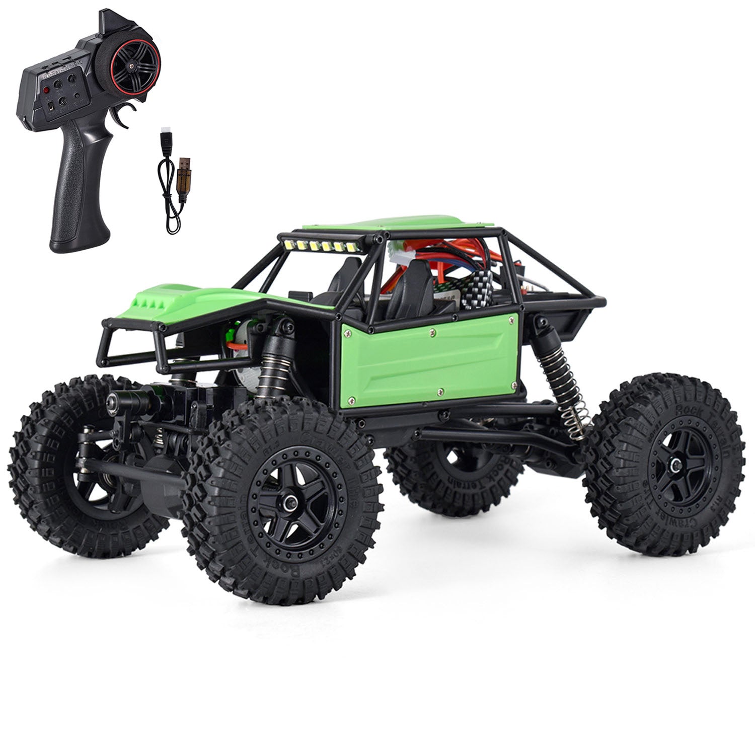 1/18 Scale 4x4 RC Rock Crawler Off-Road Car - 370 Motor, ESC Protection, Steering Servo, Battery Included - Remote Control Model Toy for Adults & Kids - Perfect for Indoor & Outdoor Crawling Adventures
