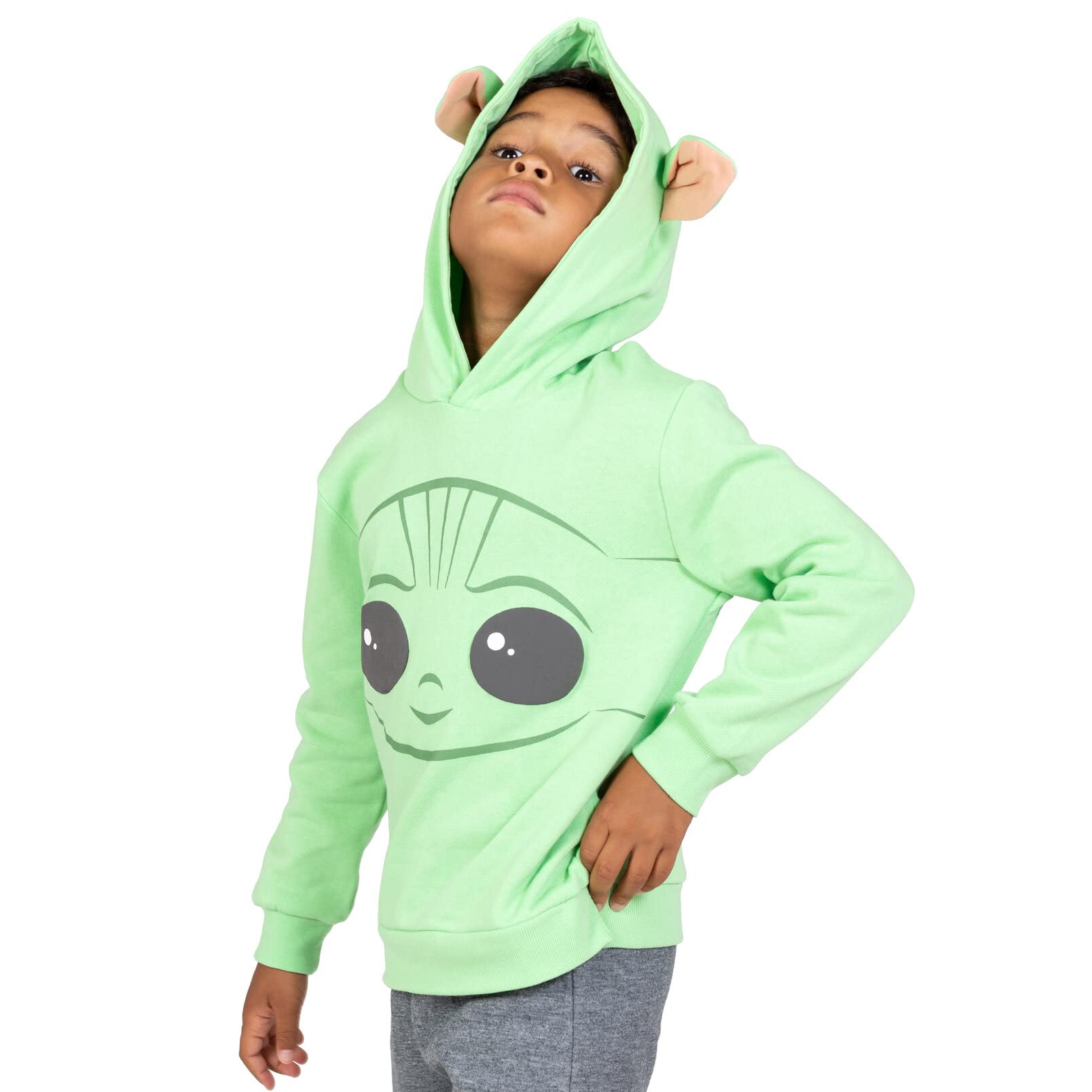 Star Wars The Mandalorian The Child Cosplay Hoodie for Kids - Baby Yoda Costume Hooded Sweatshirt for Halloween, Cosplay & Everyday Wear (Infant to Big Kid Sizes)