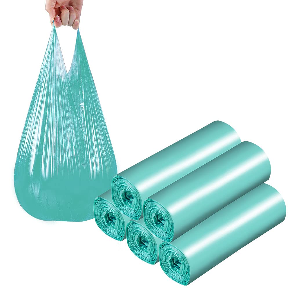 Small Trash Bags 5 Rolls (100 Count) - Durable Kitchen, Office & Bedroom Waste Bin Liners - Colorful Portable Garbage Bags for Home, Office & Travel Use