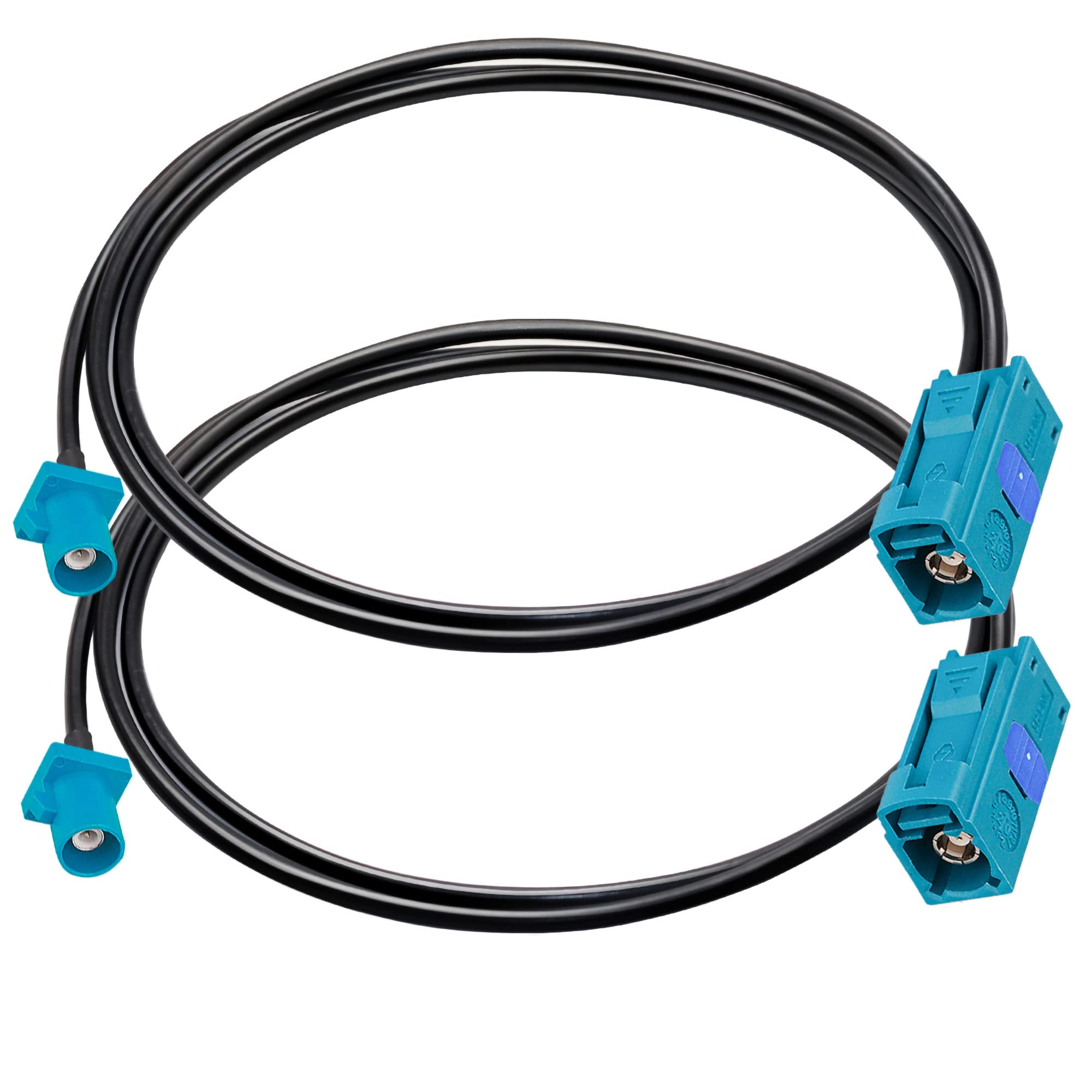 TUOLNK Fakra Z Cable - 3.3ft (1M) RG174 Coaxial Extension Cable with Fakra Z Female to Male Connector - 2 Pack for GPS, FM/AM Radio, Sirius XM Satellite Antenna - Perfect for Car Audio & Navigation Systems
