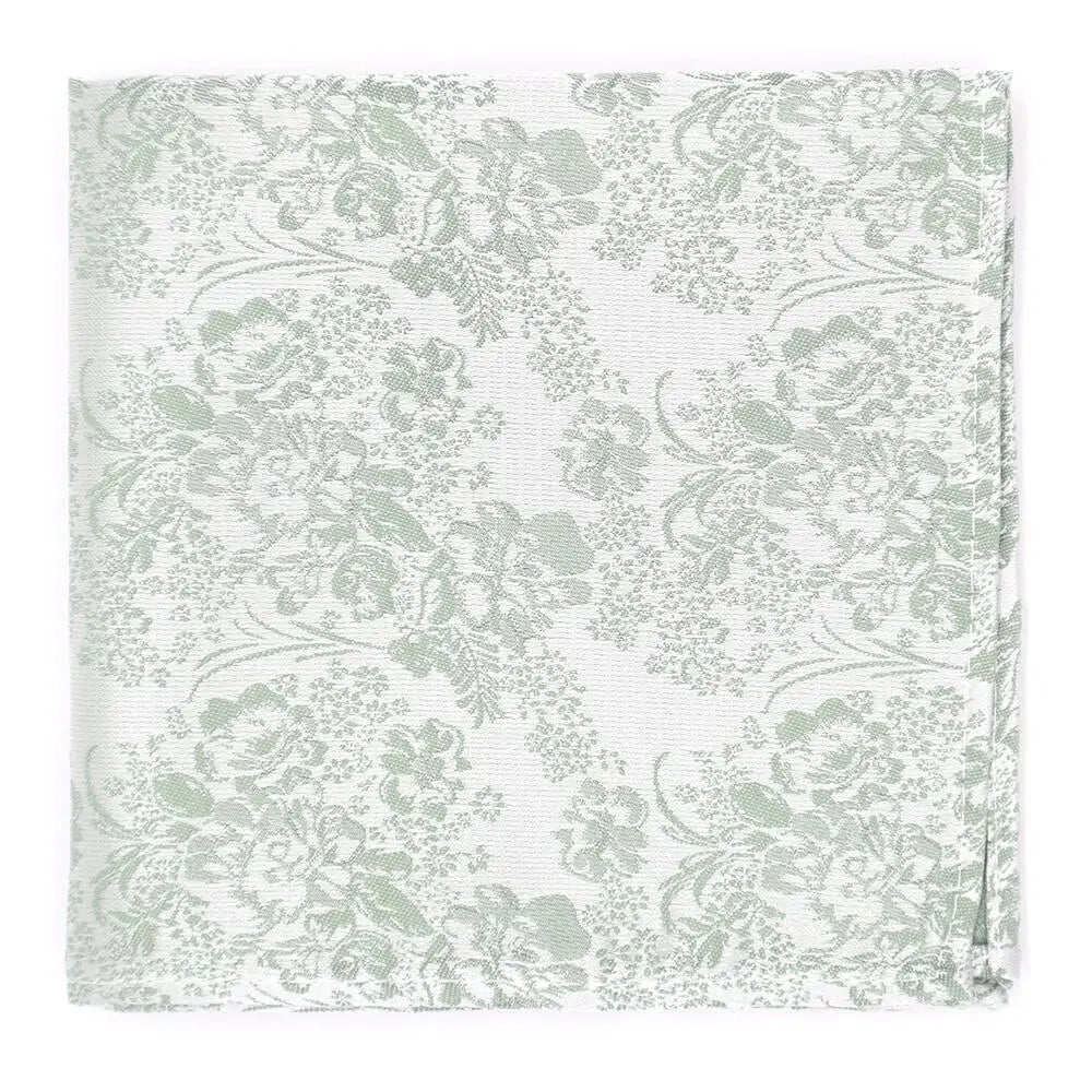 LA Smith Sage Pretty Floral Hank - Elegant Handkerchief for Weddings, Parties & Special Occasions | Vintage Style Accessory for Women & Men