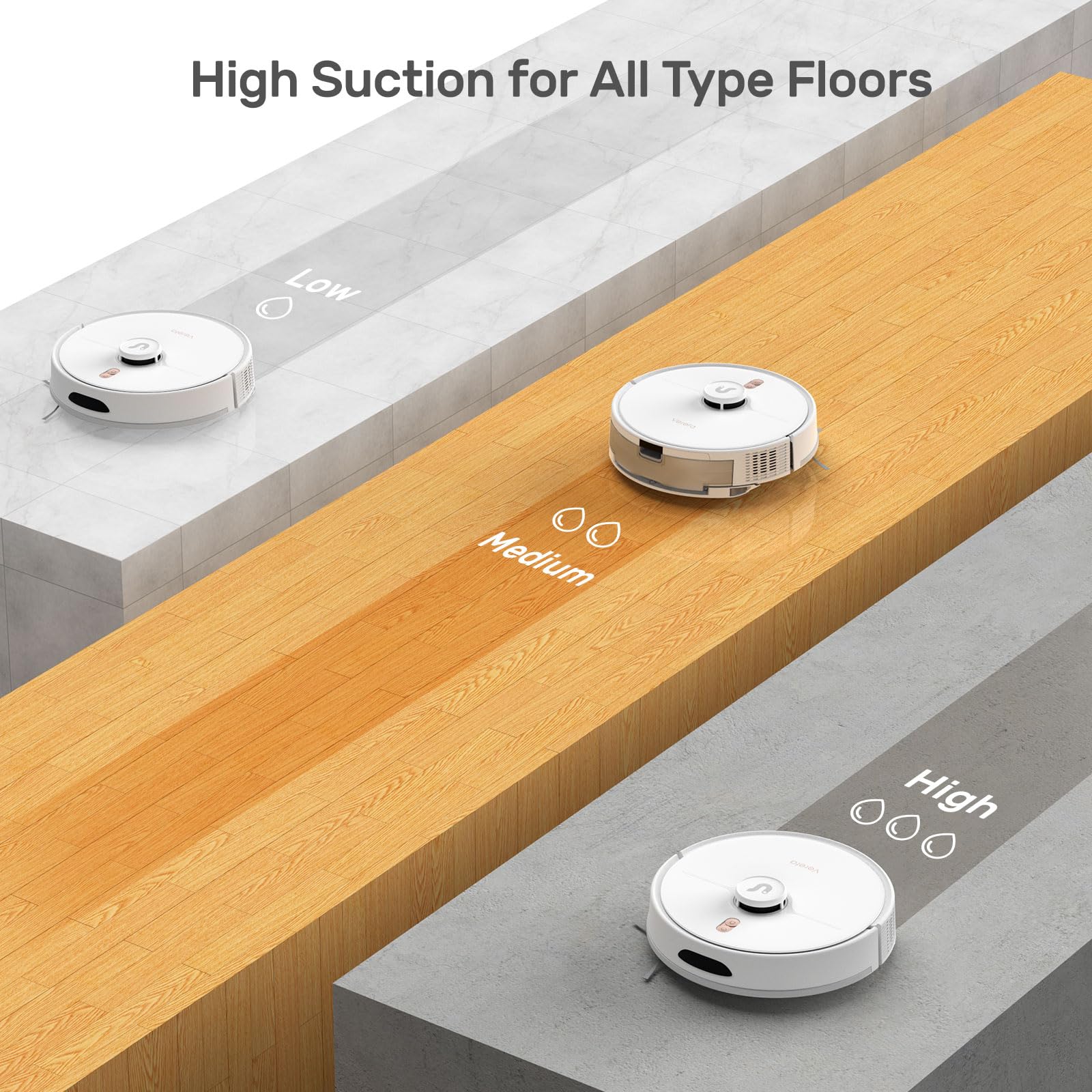 Verefa Robot Vacuum and Mop Combo - 5000Pa Strong Suction, 260min Runtime, LiDAR Navigation with 5 Editable Maps, Wi-Fi/App/Alexa Control - Ideal for Low Carpet, Pet Hair, Hardwood Floors - Perfect for Daily Home Cleaning and Pet Owners