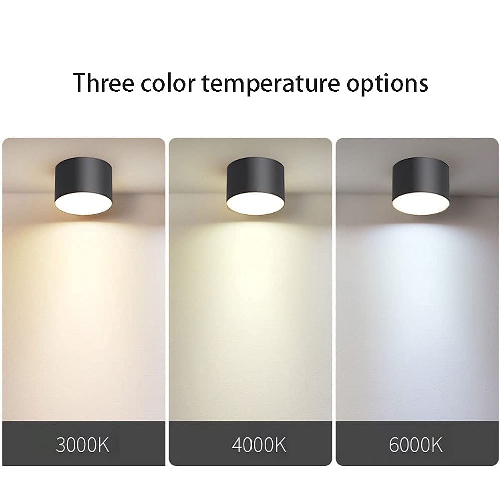 Modern LED Surface Mount Downlight - Mini Round Ceiling Spotlight for Living Room, Hallway & Corridor | Energy Efficient Nordic Style Accent Lighting | Black Finish | Perfect for Home, Office & Retail Spaces