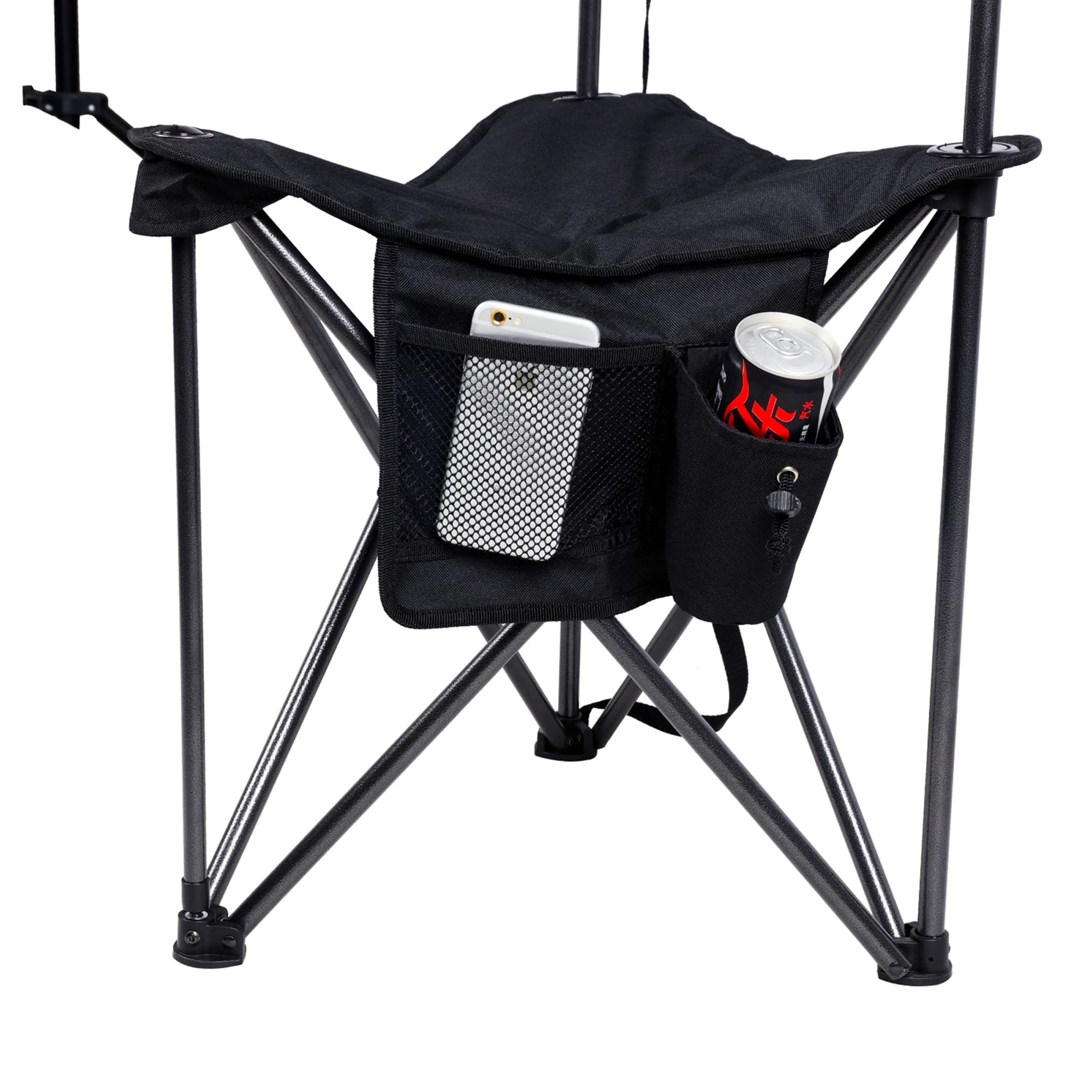 PORTAL Extra Large Quick Folding Tripod Stool with Backrest - Lightweight Portable Camping Chair with Carry Strap for Fishing, Hunting, Hiking & Outdoor Adventures