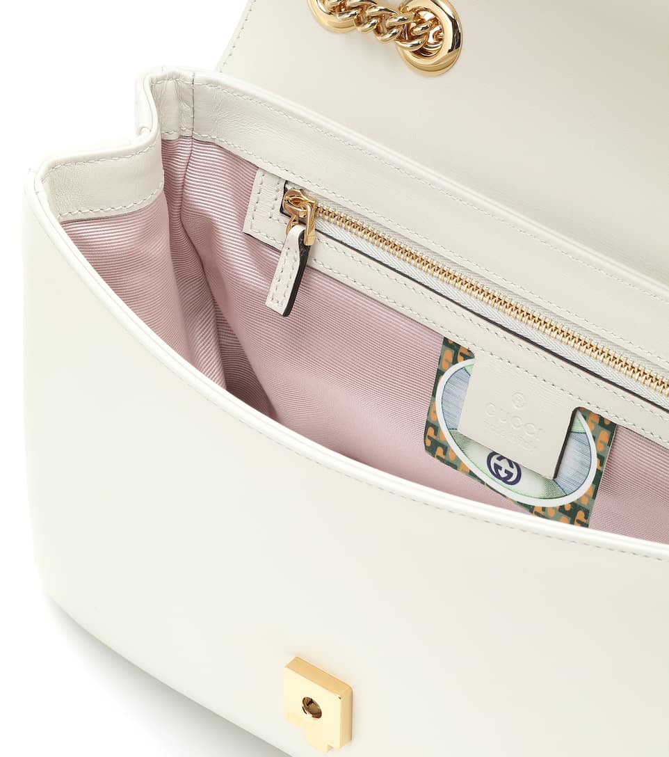 Gucci Rajah Medium Shoulder Bag for Women - White Leather Crossbody Purse with Tiger Head Detail | Perfect for Work, Travel & Evening Events