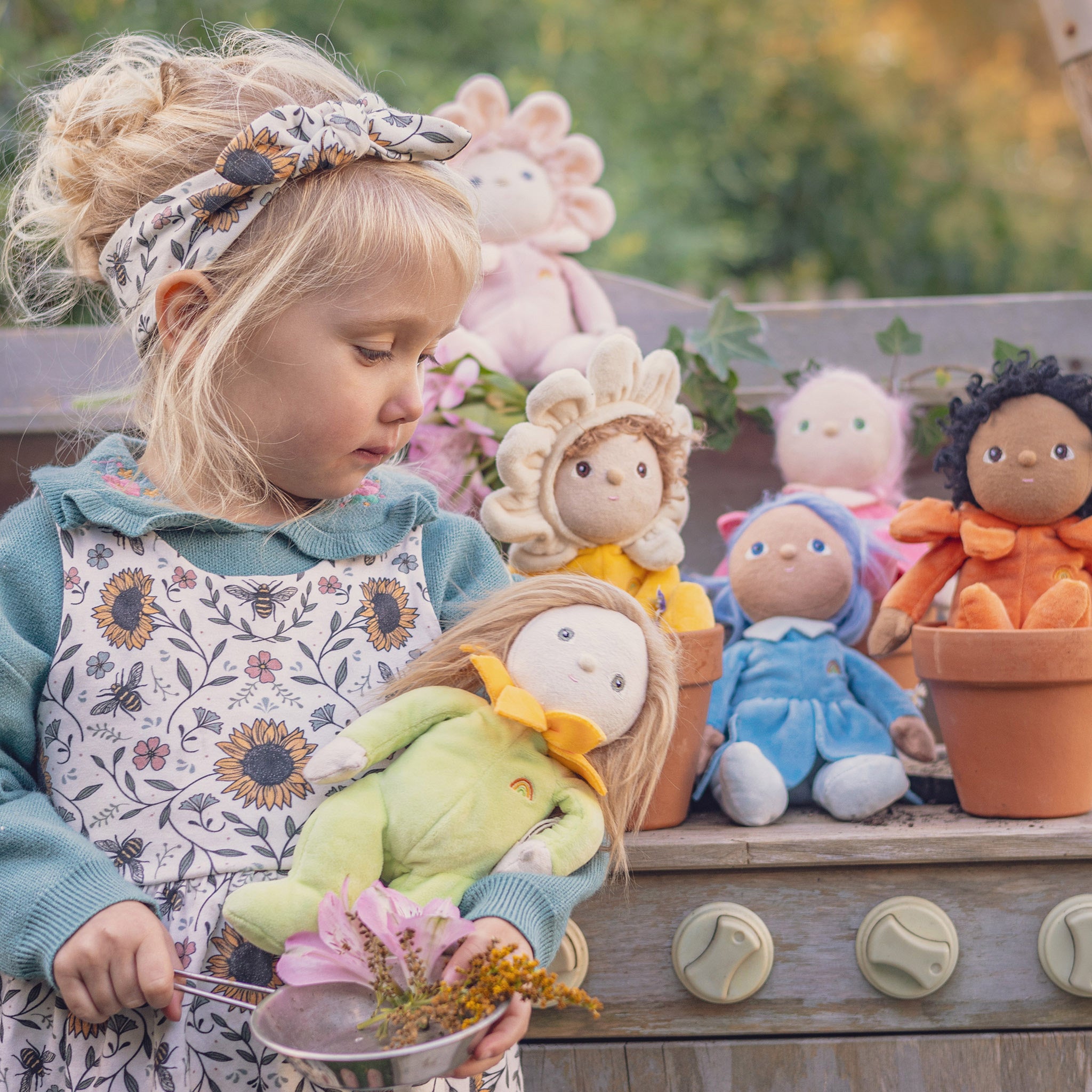 Dinky Dinkums Blossom Buds - Sunny Floral Hair Clips for Girls | Perfect for School, Parties & Everyday Wear