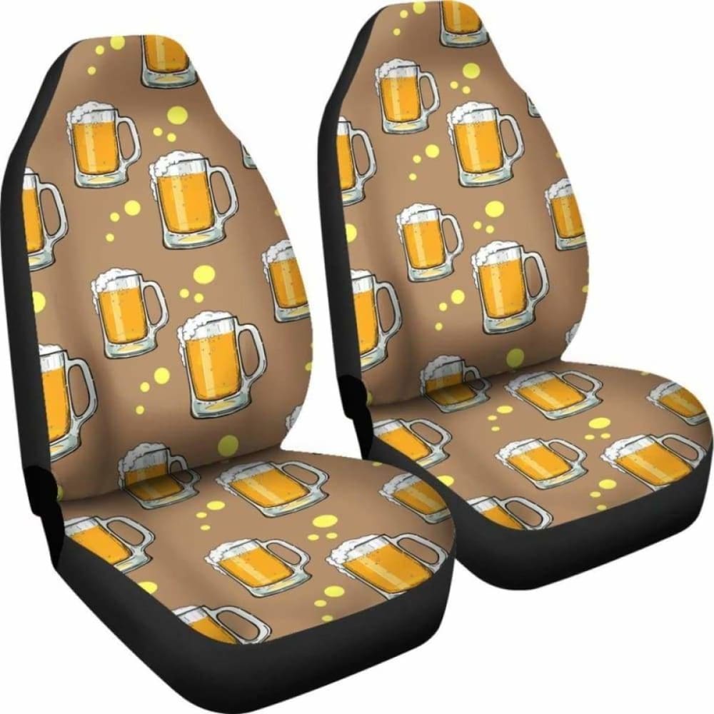 Premium Beer Themed Car Seat Covers - Universal Fit for Cars, Trucks & SUVs - Durable & Comfortable - Perfect for Beer Lovers, Tailgating & Sports Events